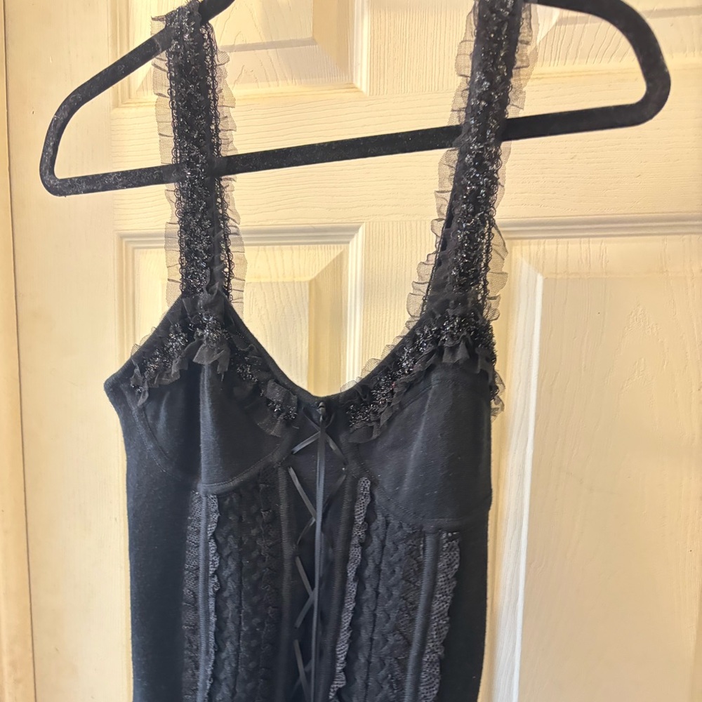 bebe Black Lace Detail Camisole